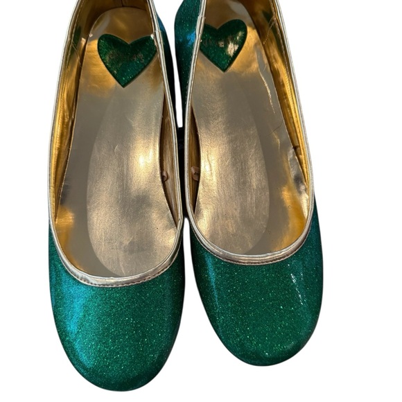 Green Gold Glitter Ballet Flats Delia's Women's 8 St Patrick's Fairycore Shoes - Picture 5 of 8